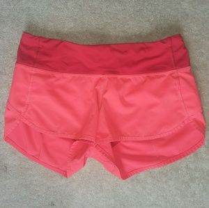 Lululemon Size 2 Coral/Red Speed Shorts